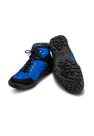 bequeme Trekkingstiefelette Nubukleder royalblau