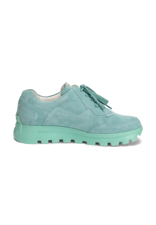 hervorstechender Sneaker Veloursleder aqua