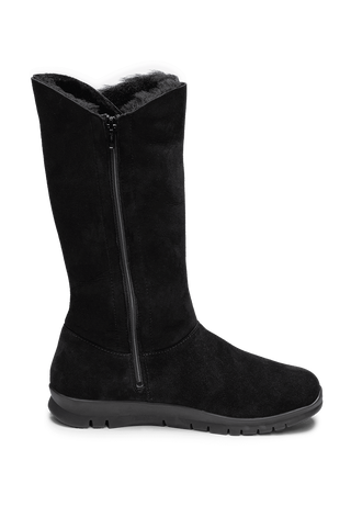 herzhafter Stiefel Veloursleder schwarz