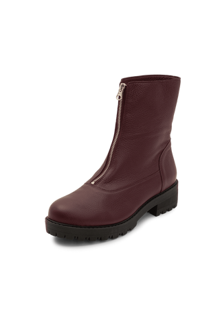 perfekte Stiefelette Hirschleder aubergine