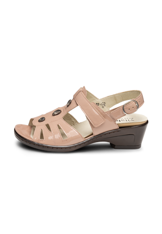 glänzende Sandalette Softlack altrosa