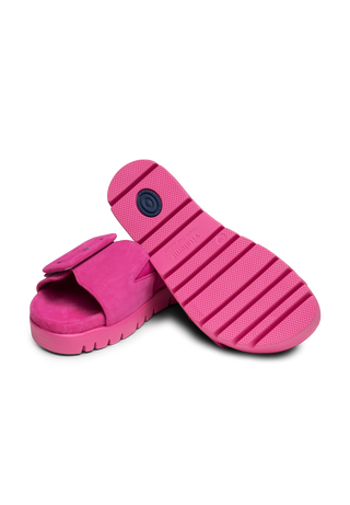 frische Pantolette Samtziege pink