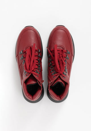 erstklassige Stiefelette Hirschleder cranberry