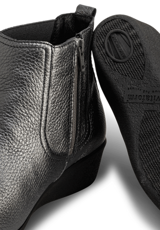trendige Stiefelette Hirschledermetallic anthrazit/metallic