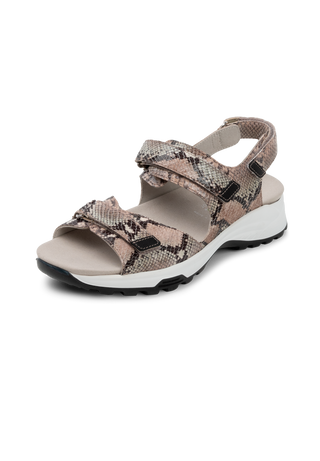 formstarke Sandale Softnappaleder snake/taupe