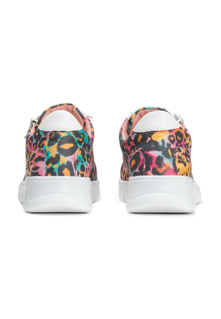 veganer Sneaker Textil bunt-leo-gemustert