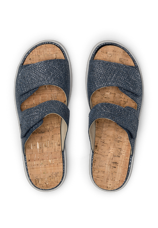 schöne Pantolette Veloursleder marine