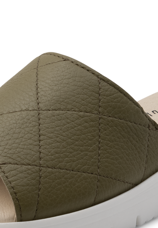 leichte Pantolette Hirschleder khaki