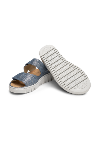 schöne Pantolette Veloursleder marine