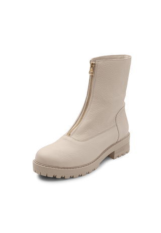 perfekte Stiefelette Hirschleder beige