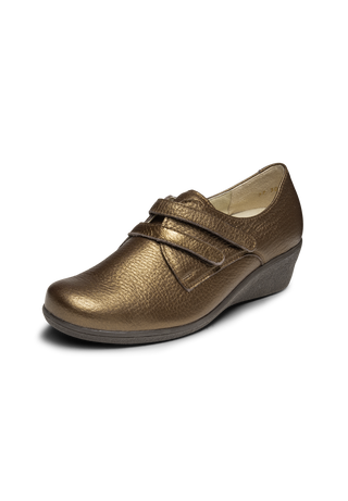 schlichter Halbschuh Hirschleder bronze