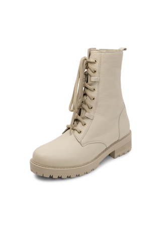 attraktive Stiefelette Hirschleder beige