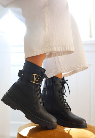 smarte Stiefelette Hirschleder schwarz