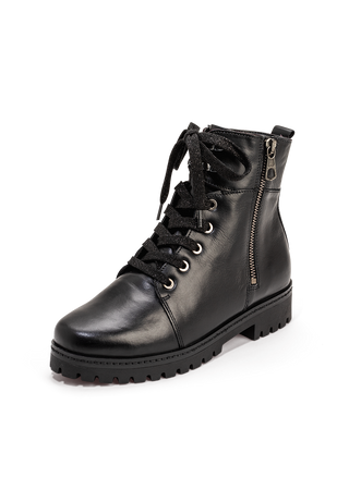 trendiger Bootie Nappaleder schwarz