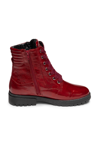 unübertreffliche Stiefelette Lackleder rot