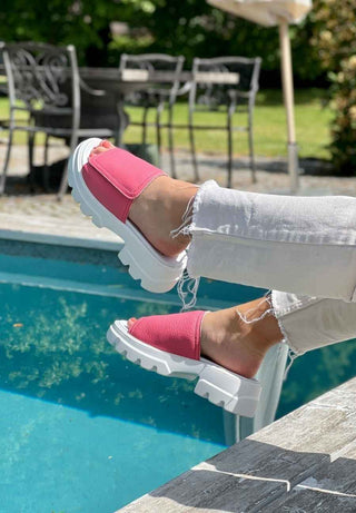 moderne Pantolette Hirschleder soft pink