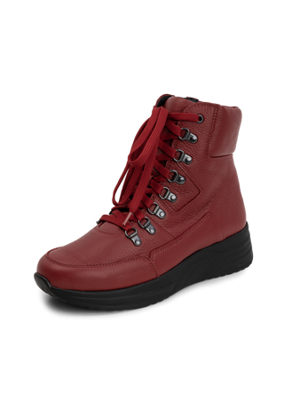 erstklassige Stiefelette Hirschleder cranberry