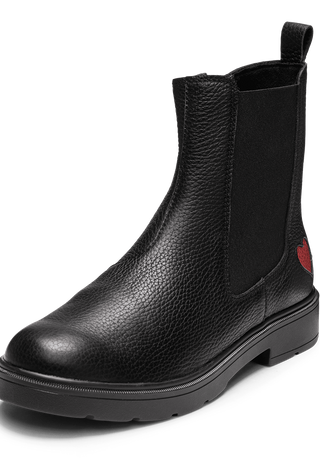 beherzte Stiefelette Hirschleder schwarz