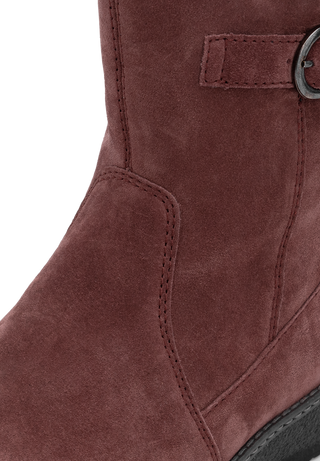 kuschlige Stiefelette Veloursleder winterrosa