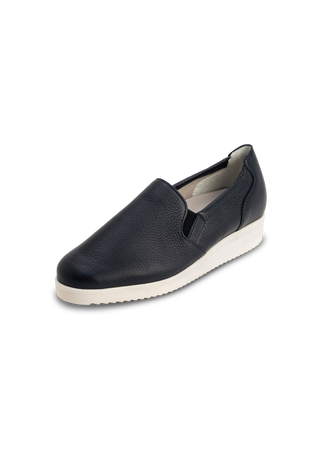 klassischer Slipper Hirschleder marine