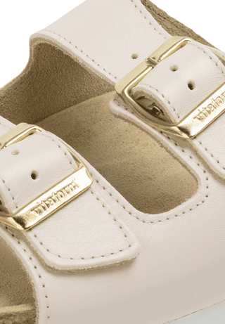 olivenblattgegerbte Pantolette Softnappa beige