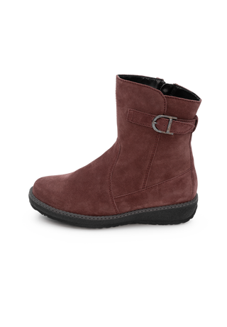 kuschlige Stiefelette Veloursleder winterrosa