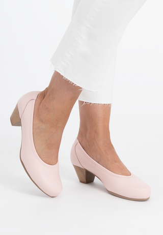 femininer Pumps Hirschleder puder