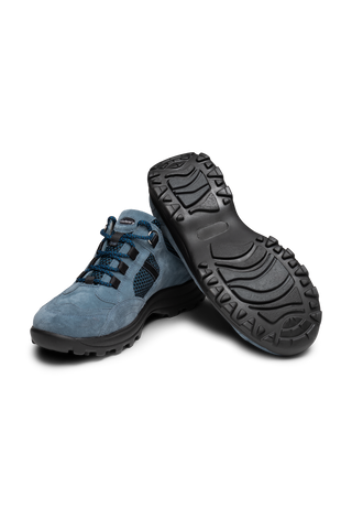 energievoller Trekking Veloursleder graublau