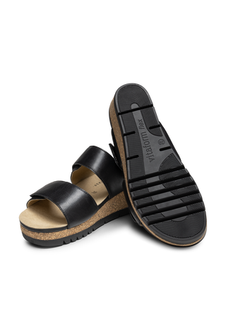 sehenswerte Pantolette Softnappaleder schwarz
