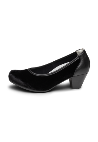 samtiger Pumps Leder/Stretch schwarz