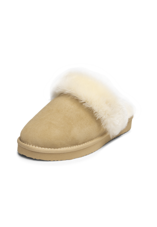 kuscheliger Hausschuh Doubleface beige