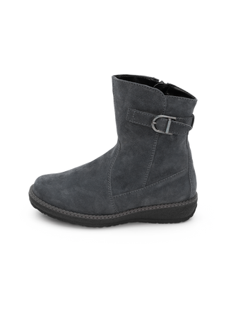 kuschlige Stiefelette Veloursleder marine