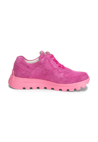 hervorstechender Sneaker Veloursleder pink