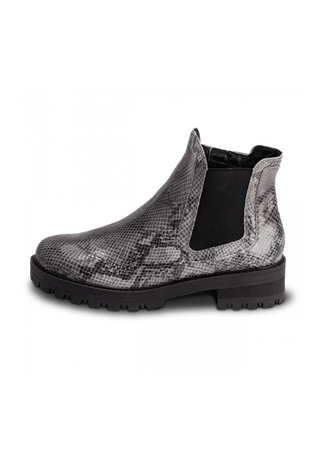 snake Stiefelette Veloursleder snake/grau