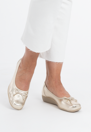 limitierter Ballerina Hirschleder gold