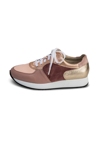 modischer Sneaker Hirschleder rose