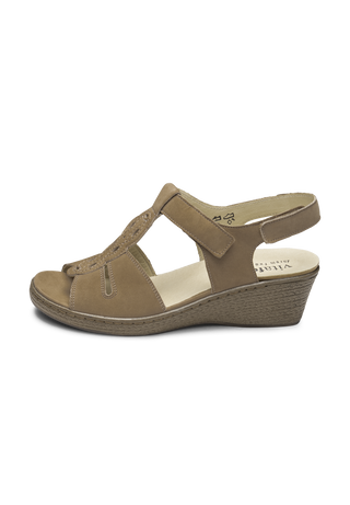 charmant Sandalette Softnubuk dunkeltaupe