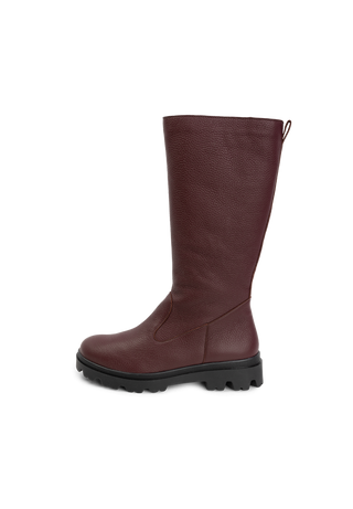 modischer Stiefel Hirschleder aubergine