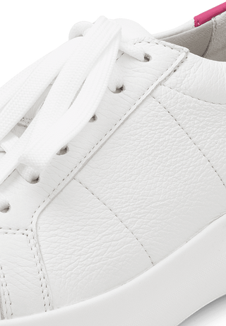 klassischer Sneaker Hirschleder weiß/pink