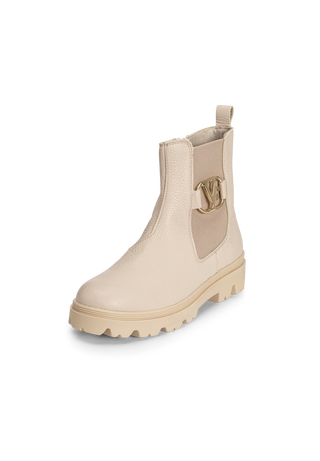 lässige Stiefelette Hirschleder beige