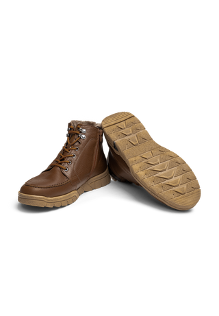 ungewöhnliche Stiefelette Nappaleder braun