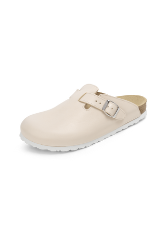 olivenblattgegerbter Clog Softnappa beige