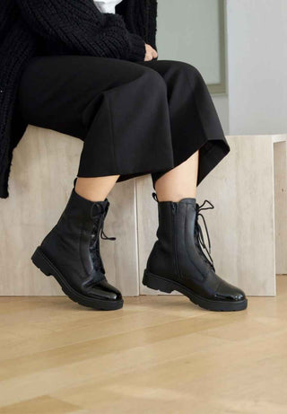 ansehnliche Stiefelette Hirschleder schwarz