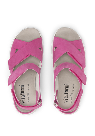 komfortable Sandale Samtziege pink