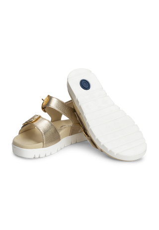 bequeme Sandale Hirschleder gold