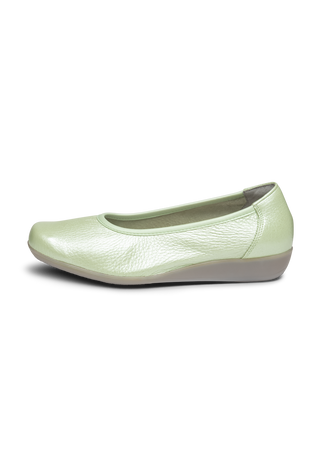 klassischer Ballerina Hirschleder mint/metallic
