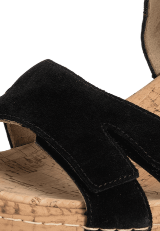 farbenfrohe Sandale Veloursleder schwarz
