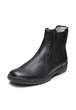 flexible Stiefelette Hirschleder schwarz