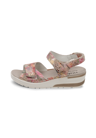 schöne Sandale Softnappaleder rosa/floral