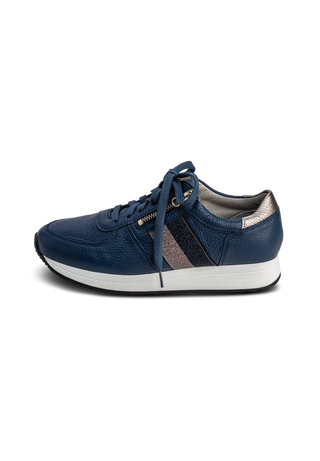 luxuriöser Sneaker Hirschleder jeansblau